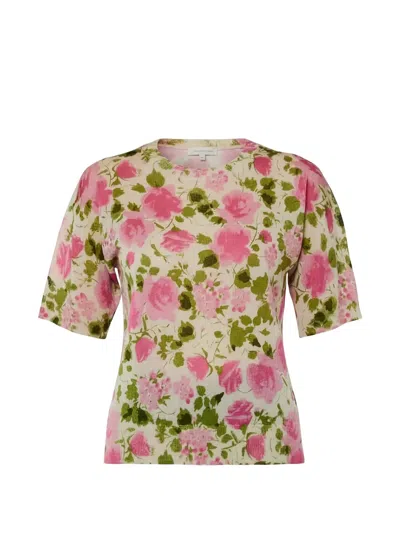 Liu •jo Floral Crew-neck Top In Multi