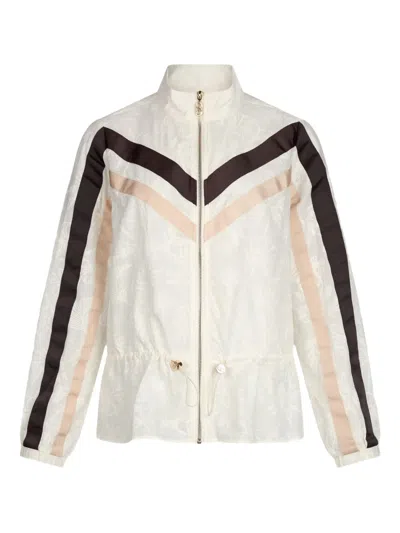 Liu •jo Floral-embroidered Cotton Jacket In White
