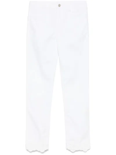 Liu •jo Floral-embroidered Jeans In White