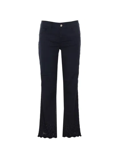 Liu •jo Floral Embroidery Jeans In Blue