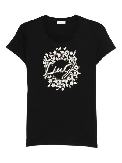 Liu •jo Floral Logo T-shirt In Multi