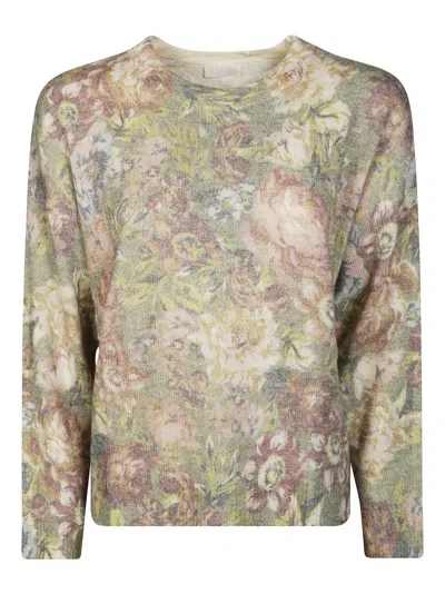 Liu •jo Floral Pattern Long-sleeved Top With Fitted Silhouette In Multi