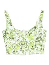 Liu •jo Floral-print Bustier Top In Green