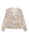 Liu •jo Multicolour Floral V-neck Knit Sweater In Multi