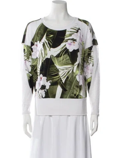 Pre-owned Liu •jo Floral Print Crew Neck Top In Multi