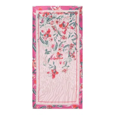Liu •jo Floral Print Foulard In Pink