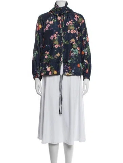 Pre-owned Liu •jo Floral Print Jacket W/ Tags In Blue