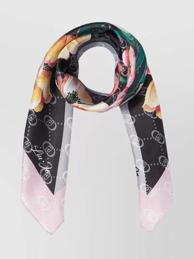 Liu •jo Floral Print Lightweight Square Scarf In Multi