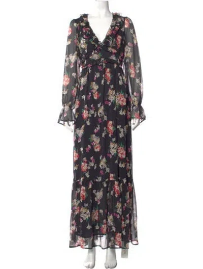 Pre-owned Liu •jo Floral Print Long Dress W/ Tags In Multi