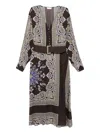 Liu •jo Floral-print Midi Dress In Brown
