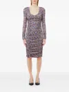 Liu •jo Floral-print Midi Dress In Purple