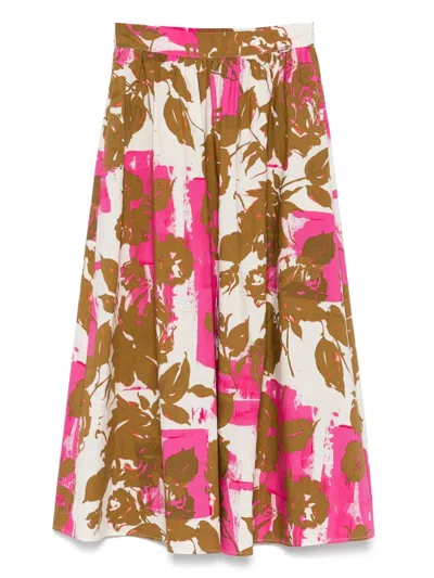 Liu •jo Floral-print Midi Skirt In Multi