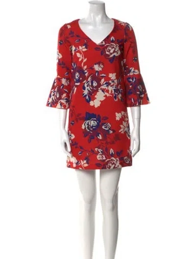 Pre-owned Liu •jo Floral Print Mini Dress In Red