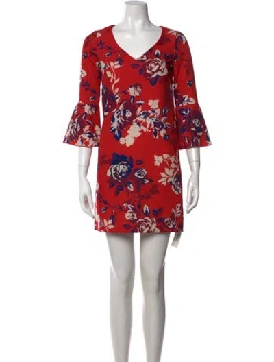 Pre-owned Liu •jo Floral Print Mini Dress In Red