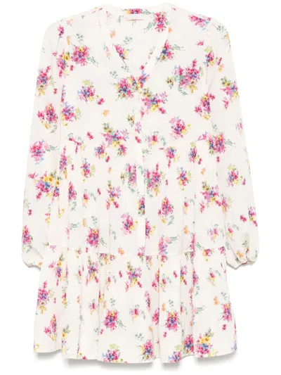 Liu •jo Floral-print Mini Dress In White