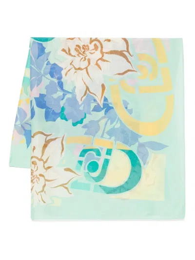 Liu •jo Floral-print Scarf In Brown