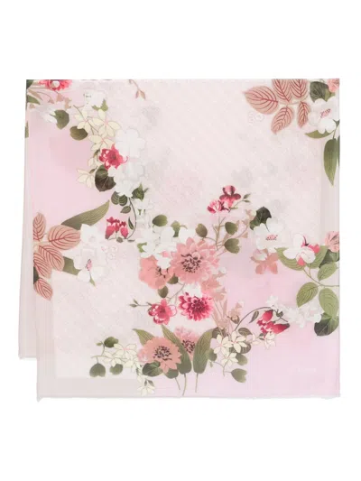 Liu •jo Floral-print Scarf In Pink