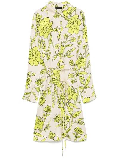 Liu •jo Floral-print Shirt Dress In Neutrals