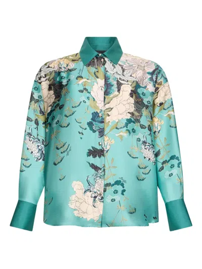 Liu •jo Floral-print Shirt In Green