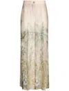 Liu •jo Printed Denim Wide-leg Pants In Neutrals