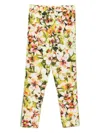 Liu •jo Liu Jo Floral Print Trousers With Striped Edge In Multi
