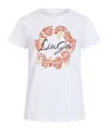 Liu •jo Crewneck Graphic Print Round Neck Short Sleeves In White