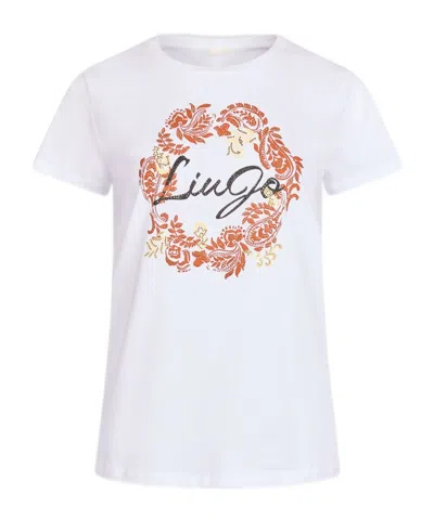 LIU •JO LIU JO FLORAL PRINTED CREWNECK T-SHIRT