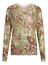 Liu •jo Floral Ribbed Sweater In Multi