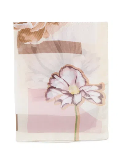 Liu •jo Floral Scarf In Brown