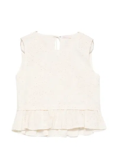 Liu •jo Floral Sequin Blouse In Neutral
