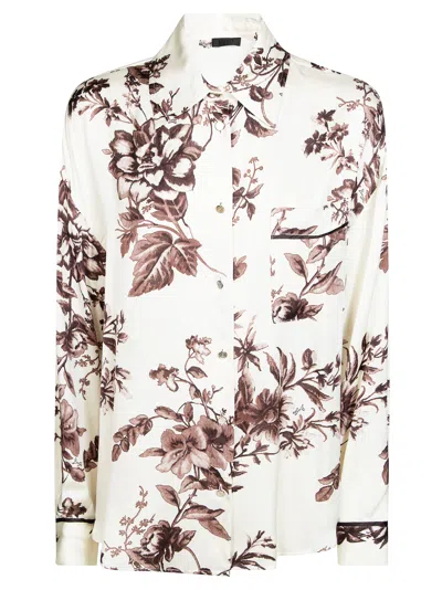 Liu •jo Floral Viscose Shirt For Women In Neutral