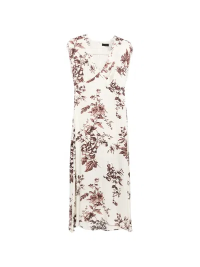 Liu •jo Floral V-neck Dress In Neutral