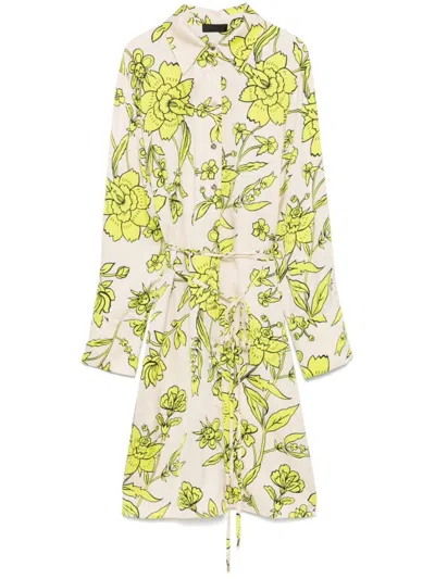 Liu •jo Liu Jo Floral Wrap Dress With Adjustable Waist In Yellow