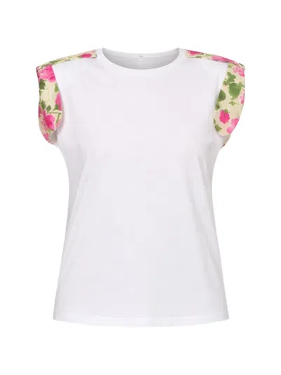Liu •jo Floral-print Bow-detail T-shirt In Multi