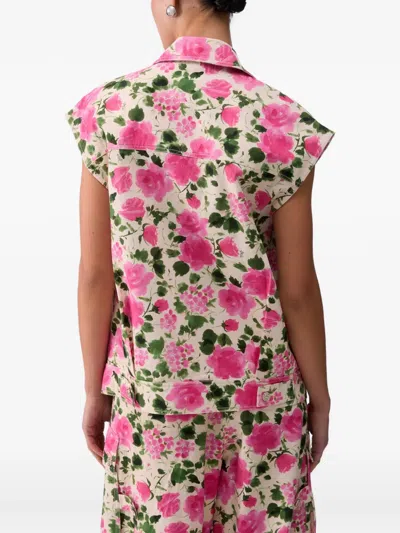 Liu •jo Floral-print Gilet In Multi