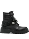 Liu •jo Flower Embellished Rumi Boots In Black