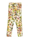 Liu •jo Liu Jo Floral Print Trousers With Striped Edge In Multi