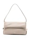 Liu •jo Adjustable Strap Foldover Flap Shoulder Bag In Neutral