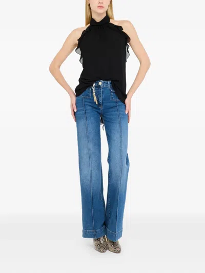 Liu •jo Formal Georgette Top In Black