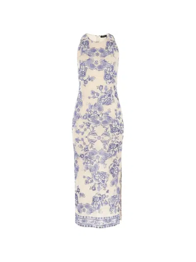 Liu •jo Foulard-print Lurex-knit Dress In Multi