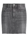 Liu •jo Denim Miniskirt With Studs In Gray