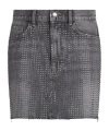 Liu •jo Frayed Denim Skirt In Black