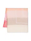 Liu •jo Frayed-edge Monogram-jacquard Scarf In Pink
