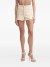 Liu •jo Frayed-hem Belted Shorts In Neutral