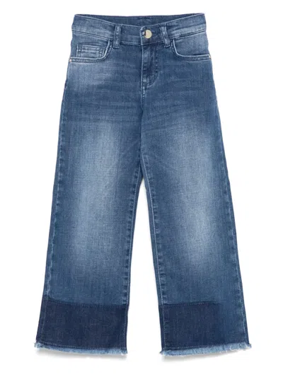 Liu •jo Kids' Frayed-hem Jeans In Blue