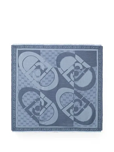 Liu •jo Frayed Scarf In Blue
