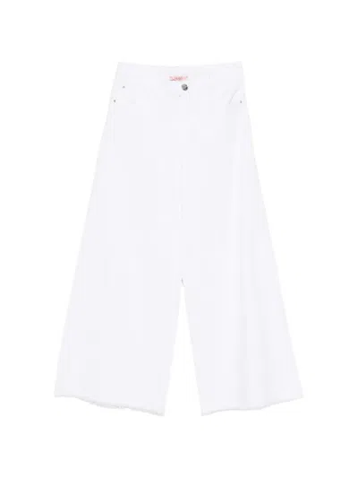 Liu •jo Kids' Frayed-hem Jeans In White