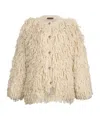 Liu •jo Textured Knit Jacket With Contrast Button Closure In Brown