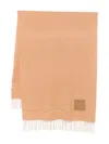 Liu •jo Fringed Logo-patch Scarf In Gold
