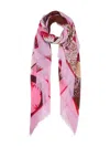Liu •jo Fringed Printed Scarf In Pink